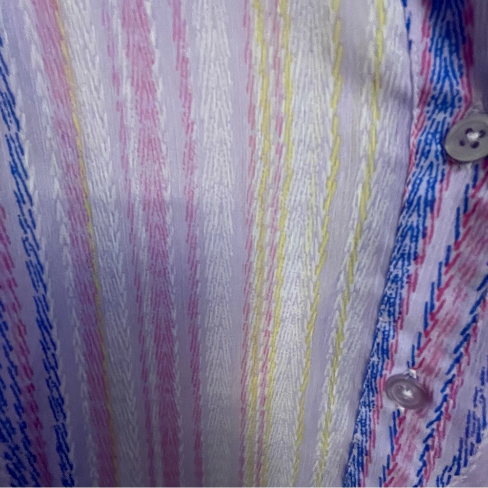 Kut from the Kloth Purple and Pink 3/4 Sleeve Button Down Shirt - Picture 4 of 5